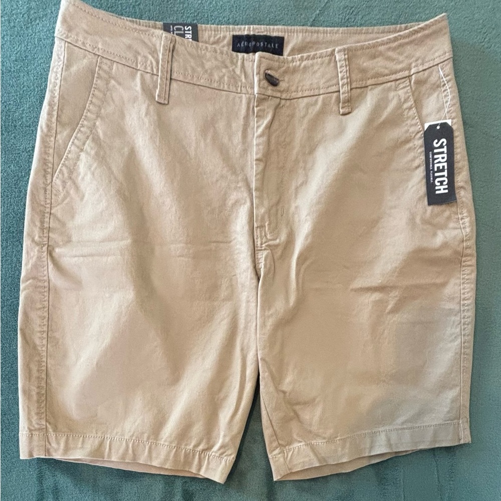 Aeropostale Tan Flat Front Casual Shorts, size: 33 (5173)